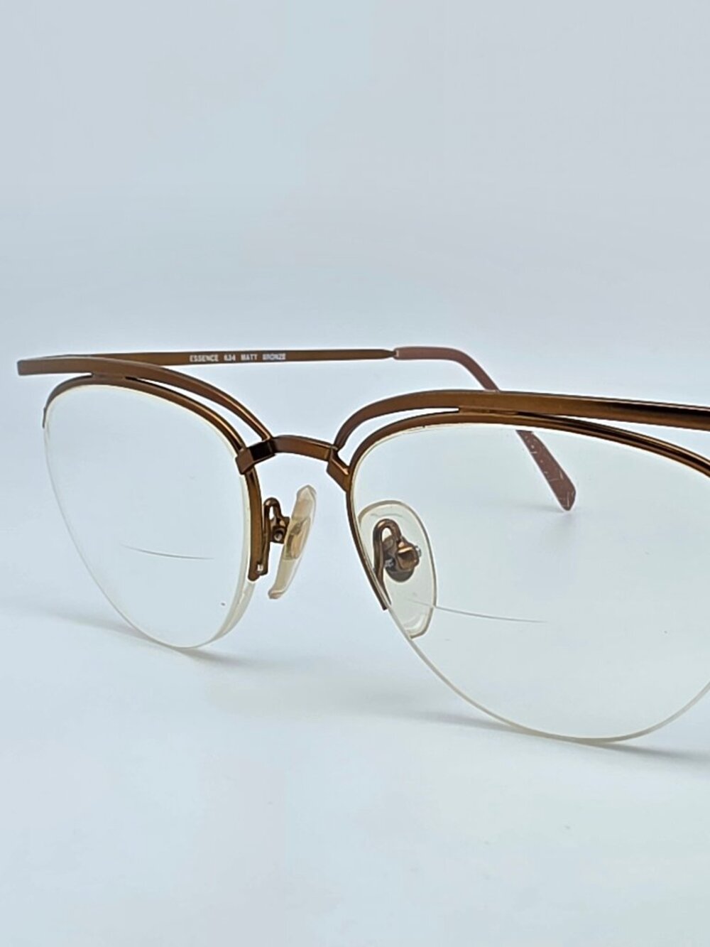 Essence by Diaco 634 Matte Bronze Semi Rimless Eyeglasses Frame Japan 55-20-130